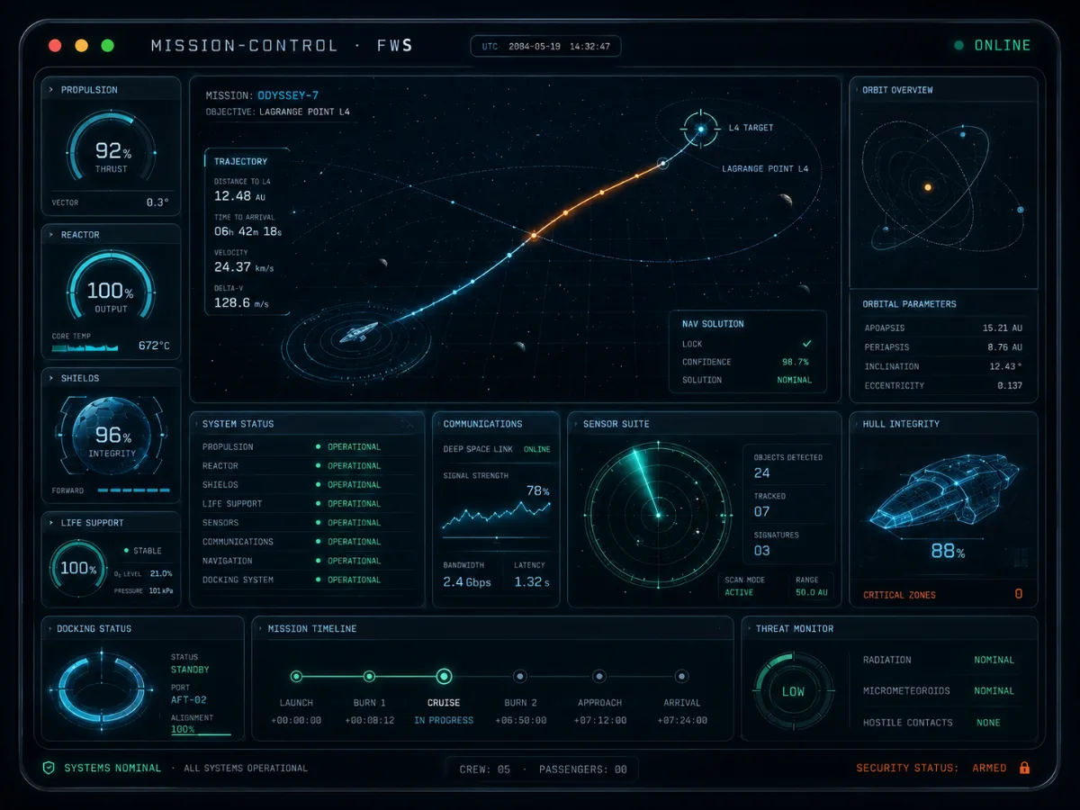 Finish Work Studio mission control dashboard